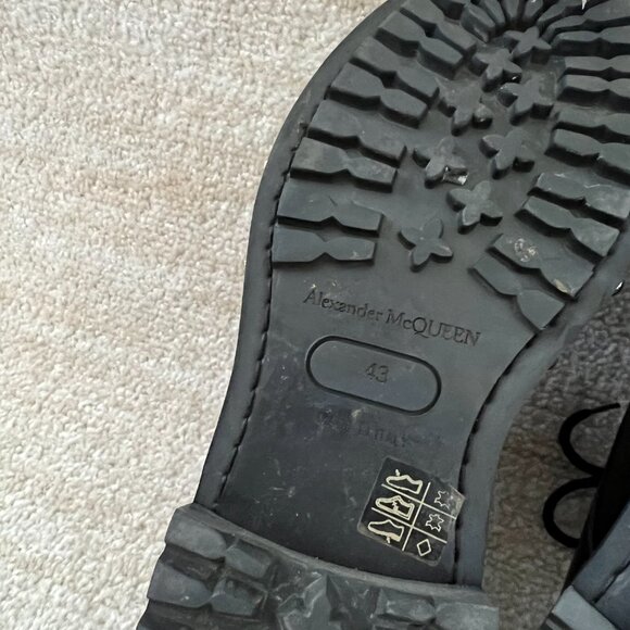 Alexander McQueen Hobnail Studded Derby Shoes 43 Black - Picture 2 of 11